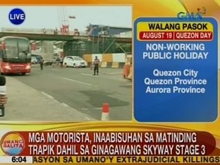 UB: Mga motorista, inaabisuhan sa matinding trapik dahil sa ginagawang Skyway Stage 3