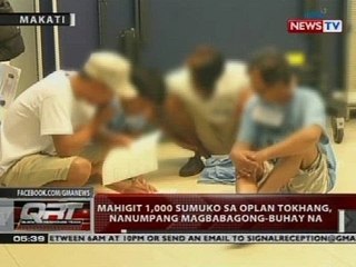 Mahigit 1,000 sumuko sa Oplan Tokhang, nanumpang magbabagong-buhay na