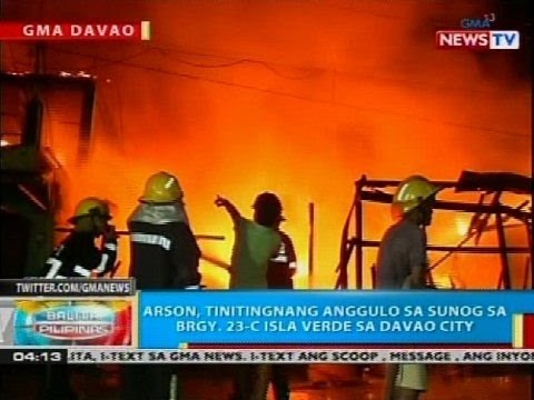Arson, tinitingnang anggulo sa sunog sa Brgy. 23-C Isla Verde sa Davao City