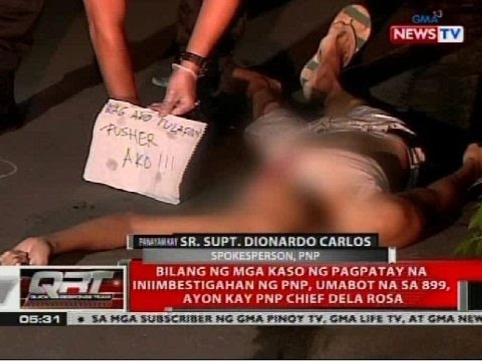 PNP Chief Dela Rosa: Bilang ng mga kaso ng pagpatay na iniimbestigahan ng PNP, umabot na sa 899
