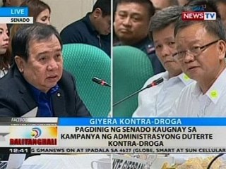 BT: Pagdinig ng Senado kaugnay sa kampanya ng administrasyong Duterte kontra-droga