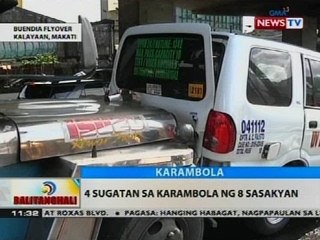 BT: 4 sugatan sa karambola ng 8 sasakyan
