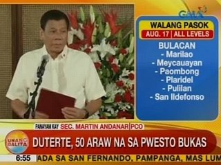 UB: Duterte, 50 araw na sa pwesto bukas