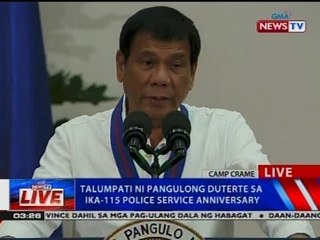 Pres. Duterte, binati ang mga police officers at units na pinarangalan sa police service anniversary