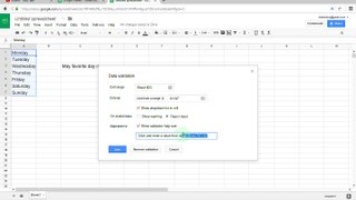 Create DropDown List with Wanted Values in Google Sheets