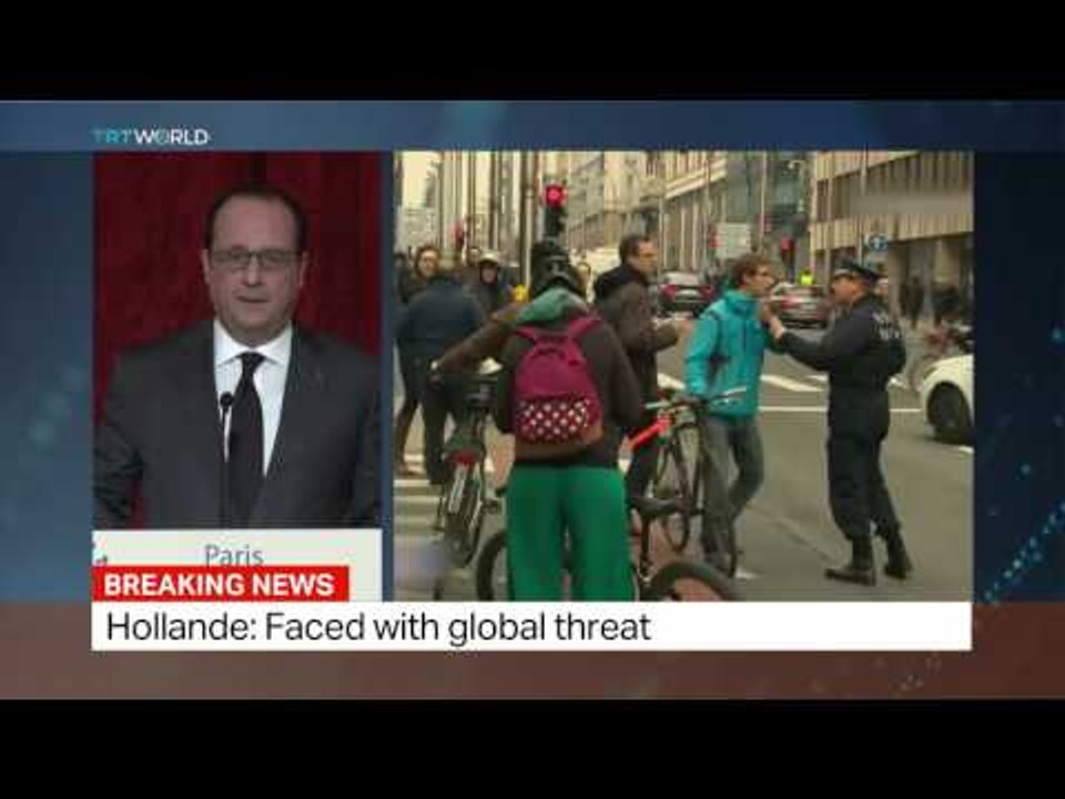French President Francois Hollande speaks on Brussels attacks
