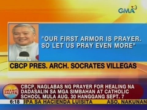 CBCP, naglabas ng prayer for healing na dadasalin sa mga simbahan, mula Aug. 30 hanggang Sept. 7