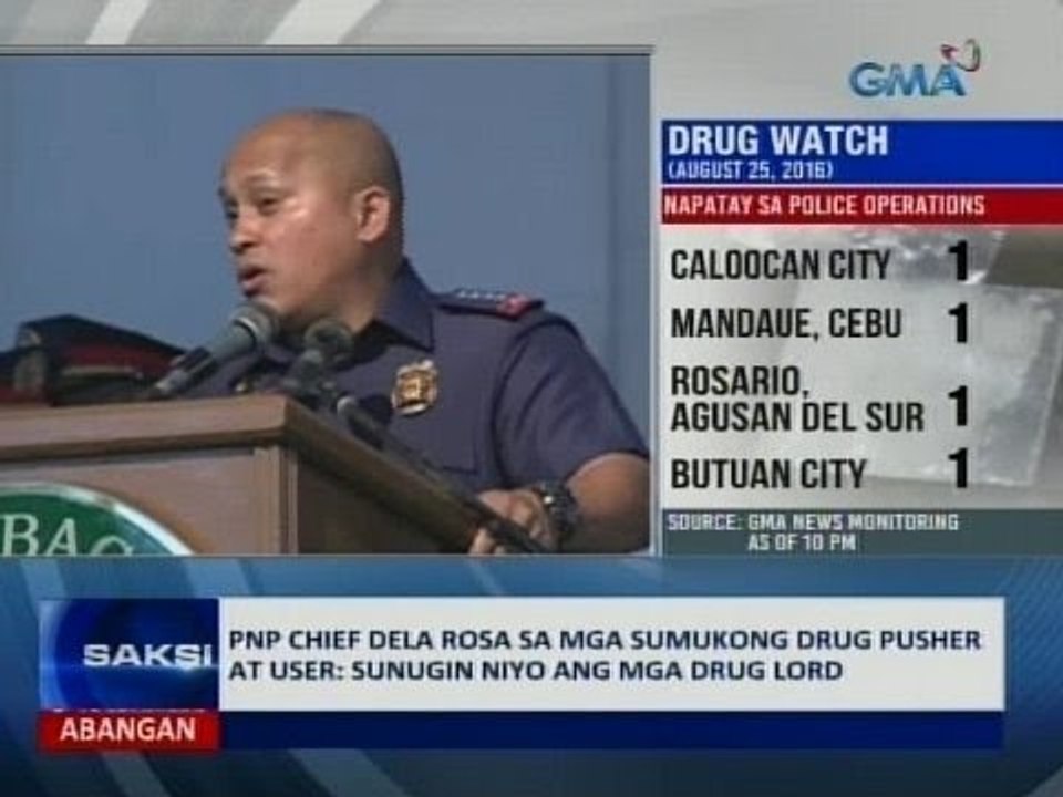 SAKSI: PNP Chief Dela Rosa sa mga sumukong drug pusher at user: Sunugin niyo ang mga drug lord