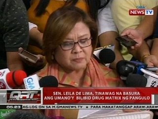 Sen. Leila de Lima, tinawag na basura ang umano'y Bilibid drug matrix ng pangulo