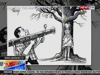 NTG: Duterte at ang kampanya niya kontra-droga, tampok sa editorial cartoon ng The New York Times