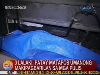 UB: 3 lalaki, patay matapos umanong makipagbarilan sa mga pulis sa QC