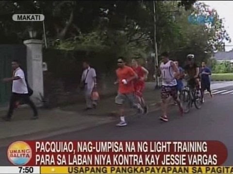 UB: Pacquiao, nag-umpisa na ng light training para sa laban niya kontra kay Jessie Vargas
