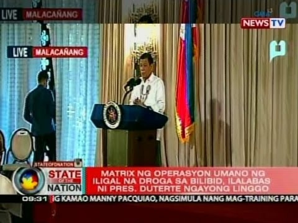 Matrix ng operasyon umano ng iligal na droga sa Bilibid,  ilalabas ni Pres. Duterte ngayong linggo