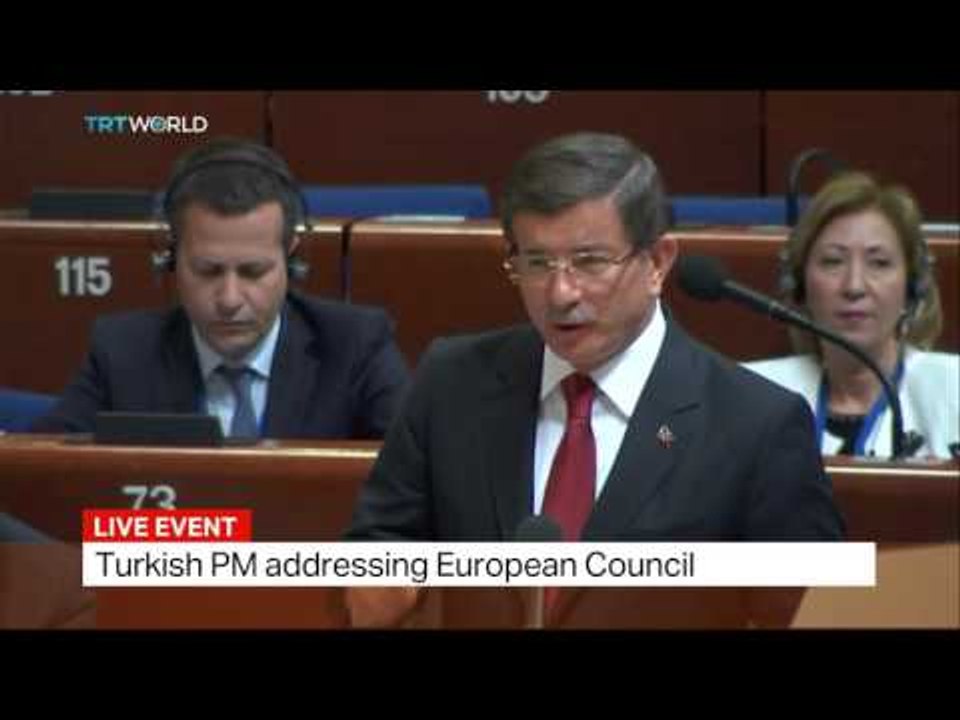 Turkish PM Davutoglu answers questions in Europ...