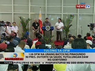 128 OFW na unang batch ng pinasundo ni Pres. Duterte sa Saudi, tutulungan daw ng gobyerno