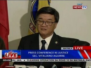 NTVL: Press conference ni Justice Sec. Vitaliano Aguirre