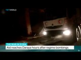 Food and medical aid reach besieged Daraya, Sally Ayhan reports