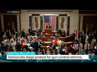 Democrats stage protest for gun control reforms, Kilmeny Duchardt reports
