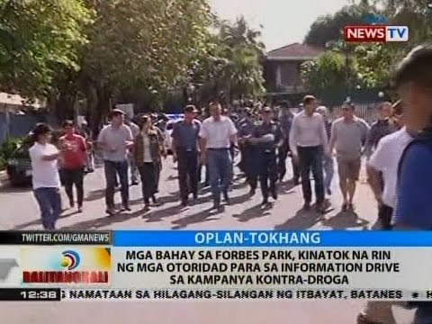 Mga bahay sa Forbes park, kinatok na rin ng mga otoridad para sa kampanya kontra-droga
