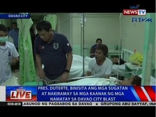 Pres. Duterte,binisita ang mga sugatan at nakiramay sa mga kaanak ng mga namatay sa Davao city blast