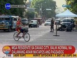 UB: Mga residente sa Davao City, balik-normal na 2 araw matapos ang pagsabog