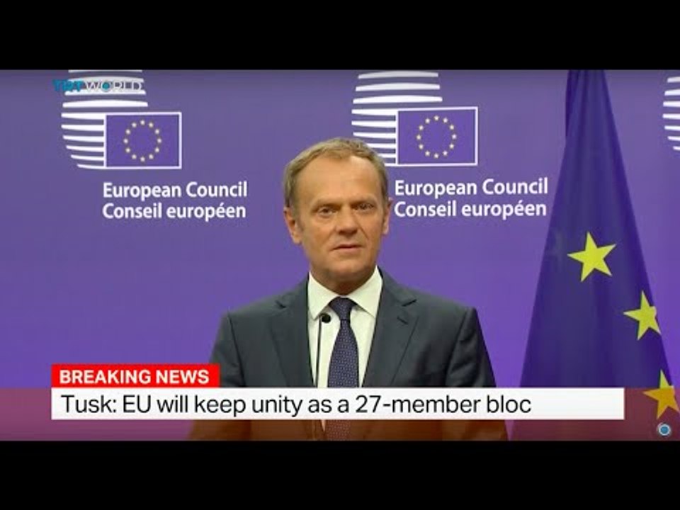 President of the European Council Donald Tusk talks after referendum in UK