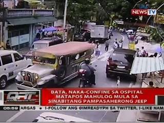 Bata, naka-confine sa ospital matapos mahulig mula sa sinabitang pampasaherong jeep