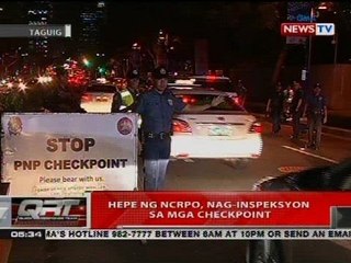 QRT: Hepe ng NCRPO, nag-inspeksyon sa mga checkpoint