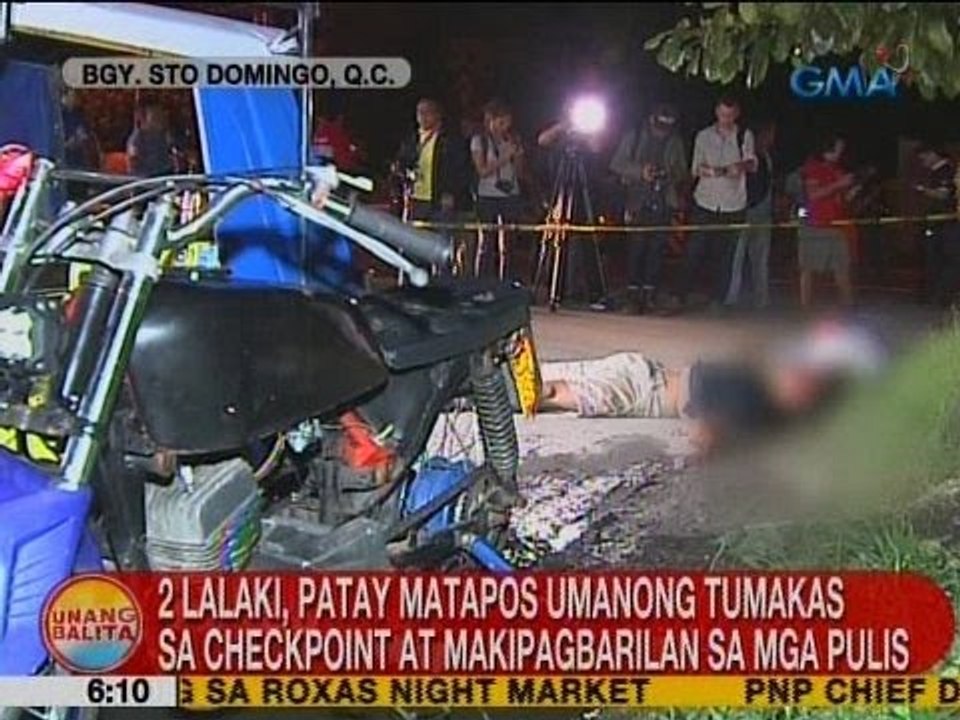 UB: 2 lalaki, patay matapos umanong tumakas sa checkpoint at makipagbarilan sa mga pulis sa QC