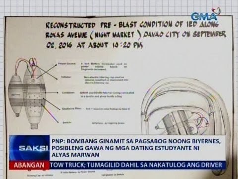 PNP: Bombang ginamit sa pagsabog noong biyernes, posibleng gawa ng mga dating estudyante ni Marwan