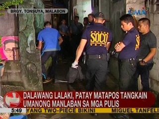 Dalawang lakaki, patay matapos tangkain umanong manlaban sa mga pulis
