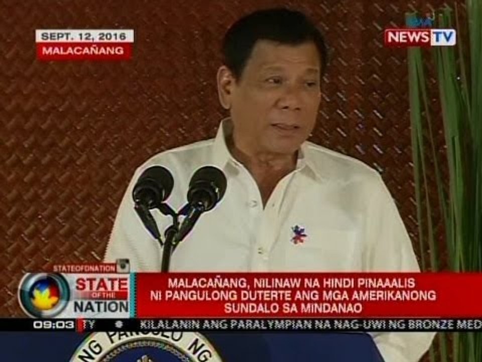 Malacañamg, nilinaw na hindi pinaaalis ni Pang. Duterte ang mga Amerikanong sundalo sa Mindanao