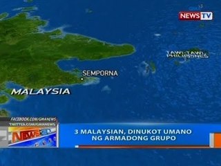 NTG: 3 Malaysian, dinukot umano ng armadong grupo