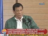 UB: Pangulong Duterte, humiling ng kaunti pang panahon para sugpuin ang problema sa droga at krimen