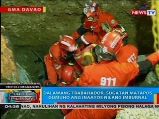 Dalawang trabahador, sugatan matapos gumuho ang inaayos nilang imburnal
