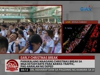 Panukalang maagang Christmas break sa mga estudyante para bawas-traffic, pag-aaralan ng DepEd