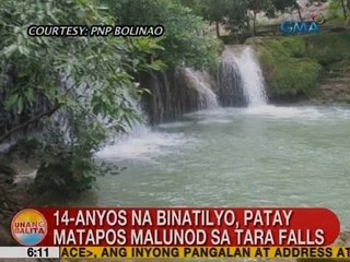 UB: 14-anyos na binatilyo, patay matapos malunod sa Tara Falls
