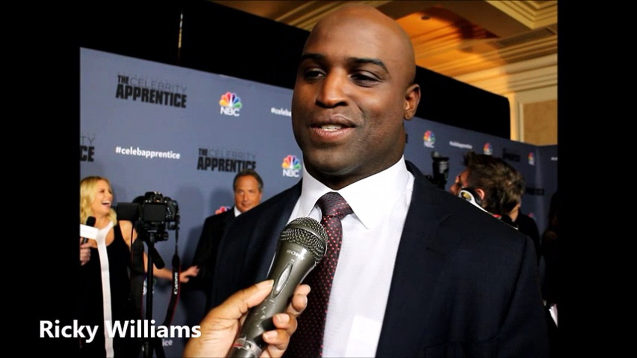 Ricky Williams of The New Celebrity Apprentice with Arnold Schwarzenegger