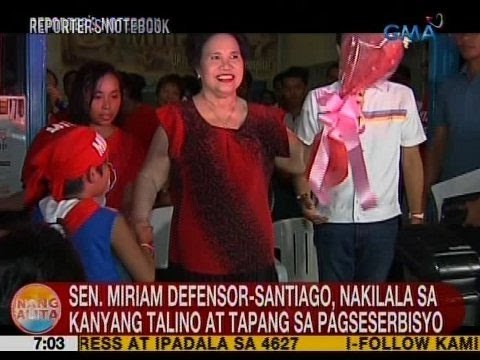 UB: Sen. Miriam Defensor-Santiago, nakilala sa kanyang talino at tapang sa pagseserbisyo