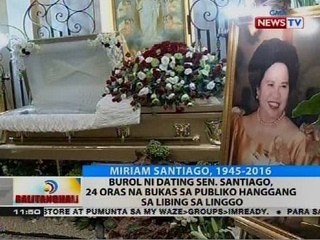 BT: Burol ni dating Sen. Santiago, 24 oras na bukas sa publiko hanggang sa libing sa Linggo