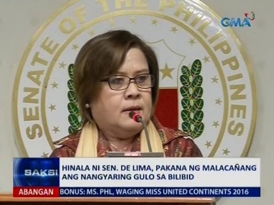 Saksi: Hinala ni Sen. De Lima, pakana ng Malacañang ang nangyaring gulo sa Bilibid