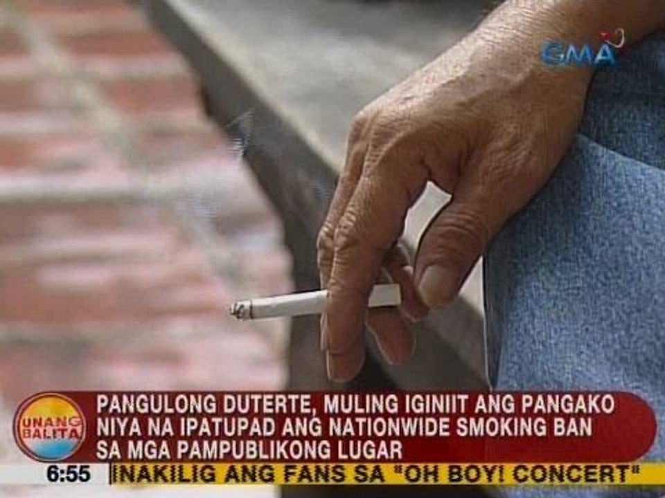 UB: Duterte, muling iginiit ang pangako niya na ipatupad ang nationwide smoking ban