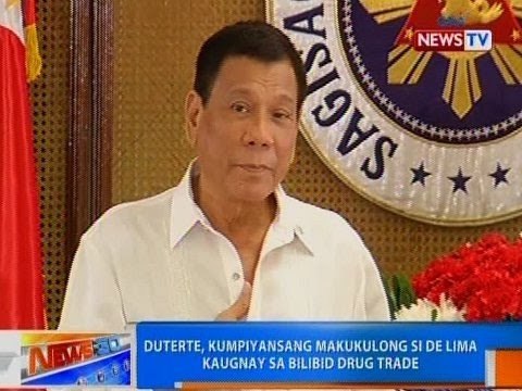 NTG: Duterte, kumpiyansang makukulong si De Lima kaugnay sa Bilibid drug trade