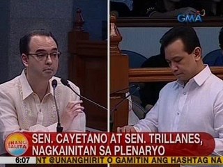 UB: Sen. Cayetano at Sen. Trillanes, nagkainitan sa plenaryo