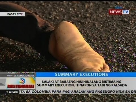 BT: Lalaki at babaeng hinihinalang biktima ng summary execution, itinapon sa tabi ng kalsada