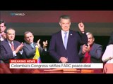 Colombia Peace Deal: Colombia's Congress ratifies FARC peace deal