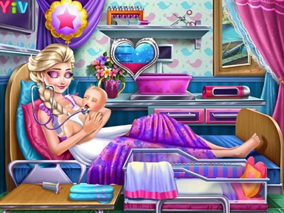 PREGNANT DISNEY PRINCESSES ELSA ANNA AND RAPUNZEL MOMMY BABY BIRTH VIDEO GAME FOR KIDS!