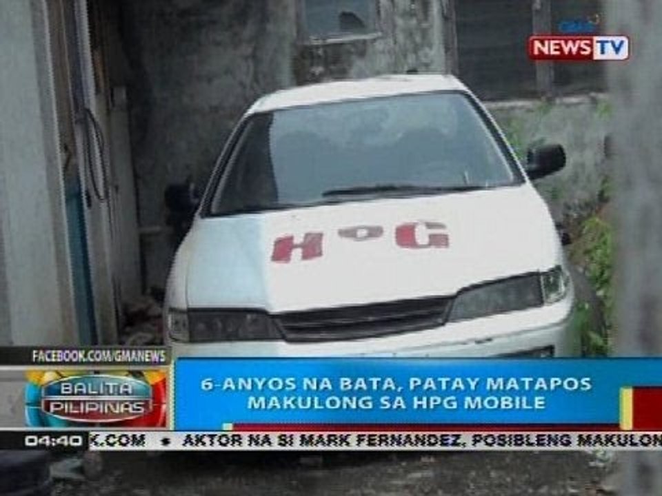 BP: 6-anyos na bata, patay matapos makulong sa HPG mobile
