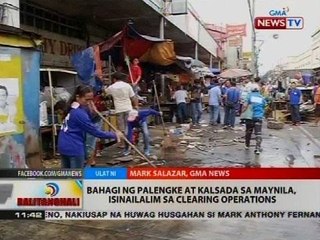 Bahagi ng palengke at kalsada sa Maynila, isinailalim sa clearing operations