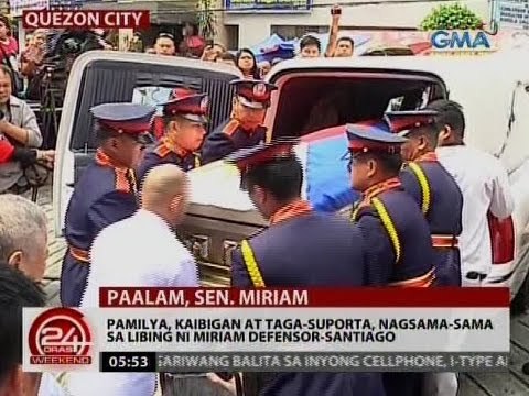 24 Oras: Pamilya, kaibigan at taga-suporta, nagsama-sama sa libing ni Miriam Defensor-Santiago